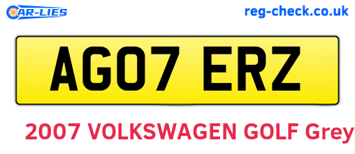 AG07ERZ are the vehicle registration plates.