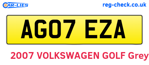 AG07EZA are the vehicle registration plates.