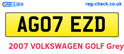 AG07EZD are the vehicle registration plates.