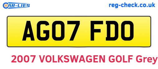 AG07FDO are the vehicle registration plates.