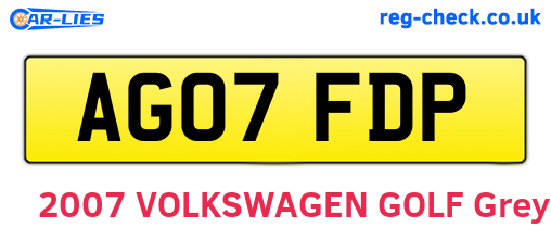 AG07FDP are the vehicle registration plates.