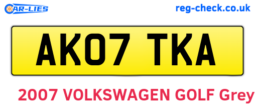 AK07TKA are the vehicle registration plates.