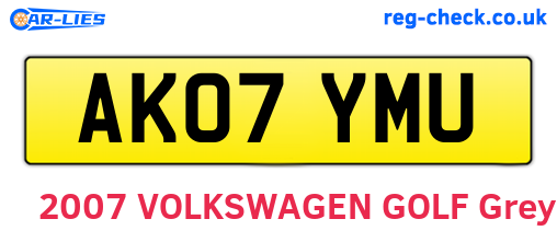 AK07YMU are the vehicle registration plates.