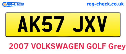 AK57JXV are the vehicle registration plates.