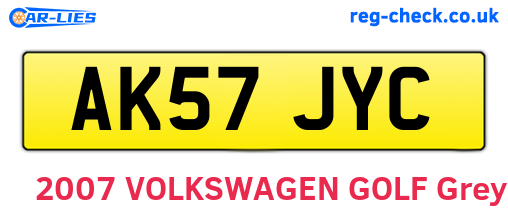 AK57JYC are the vehicle registration plates.