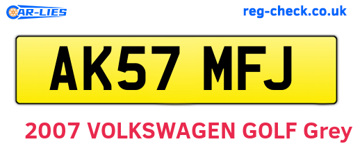 AK57MFJ are the vehicle registration plates.