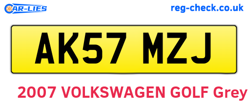 AK57MZJ are the vehicle registration plates.