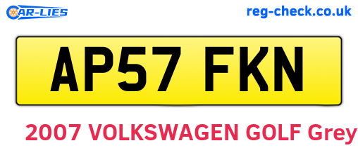 AP57FKN are the vehicle registration plates.