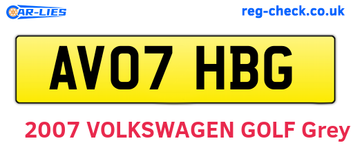 AV07HBG are the vehicle registration plates.