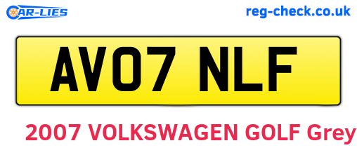 AV07NLF are the vehicle registration plates.