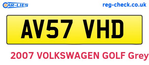 AV57VHD are the vehicle registration plates.