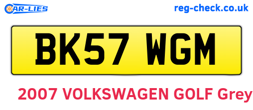 BK57WGM are the vehicle registration plates.