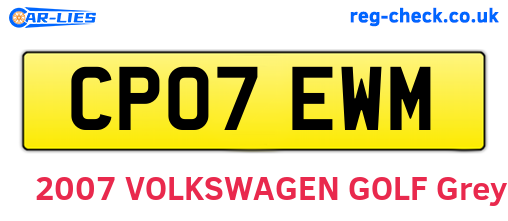 CP07EWM are the vehicle registration plates.