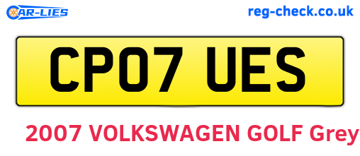 CP07UES are the vehicle registration plates.