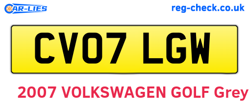 CV07LGW are the vehicle registration plates.