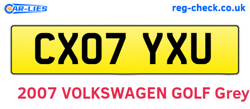 CX07YXU are the vehicle registration plates.
