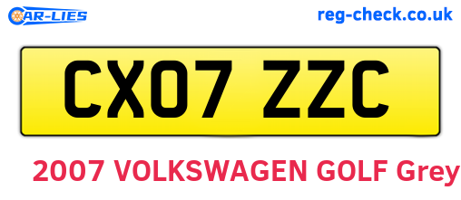 CX07ZZC are the vehicle registration plates.