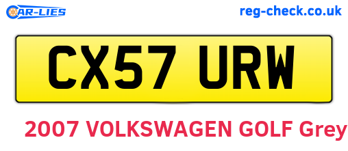 CX57URW are the vehicle registration plates.