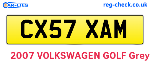 CX57XAM are the vehicle registration plates.