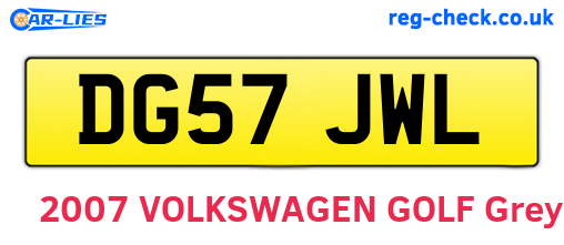DG57JWL are the vehicle registration plates.