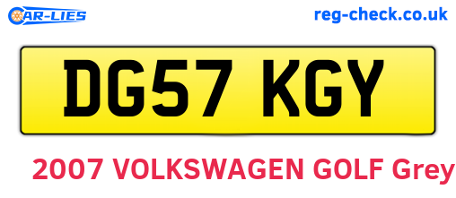 DG57KGY are the vehicle registration plates.
