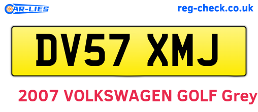 DV57XMJ are the vehicle registration plates.