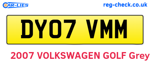 DY07VMM are the vehicle registration plates.