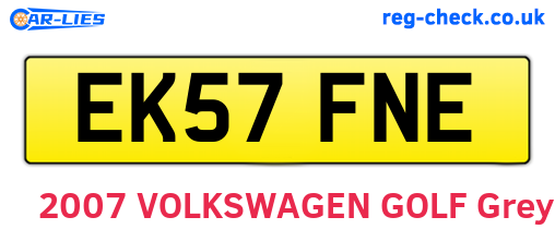 EK57FNE are the vehicle registration plates.