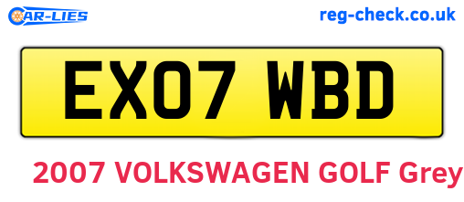 EX07WBD are the vehicle registration plates.