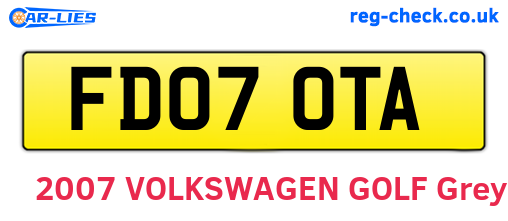 FD07OTA are the vehicle registration plates.
