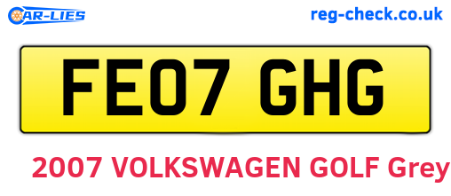 FE07GHG are the vehicle registration plates.