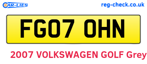 FG07OHN are the vehicle registration plates.