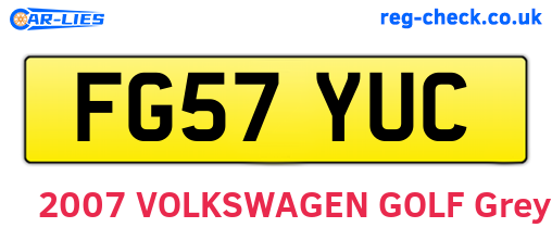 FG57YUC are the vehicle registration plates.
