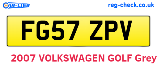 FG57ZPV are the vehicle registration plates.
