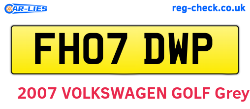 FH07DWP are the vehicle registration plates.