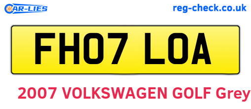 FH07LOA are the vehicle registration plates.