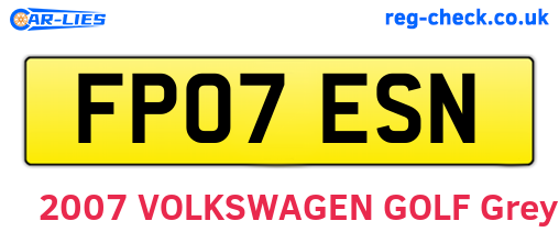 FP07ESN are the vehicle registration plates.
