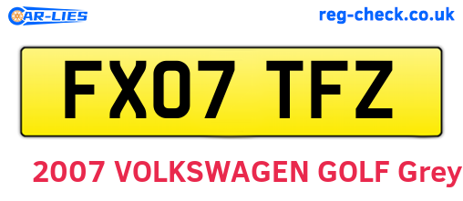 FX07TFZ are the vehicle registration plates.