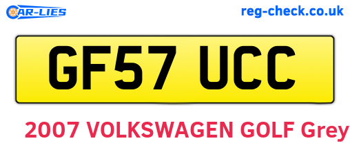 GF57UCC are the vehicle registration plates.