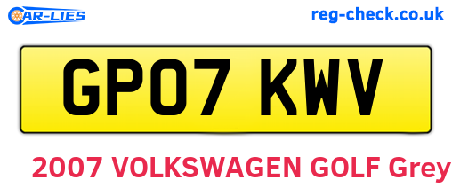 GP07KWV are the vehicle registration plates.