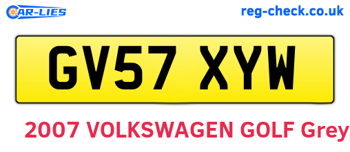 GV57XYW are the vehicle registration plates.