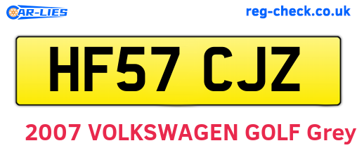 HF57CJZ are the vehicle registration plates.