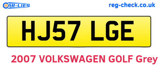 HJ57LGE are the vehicle registration plates.