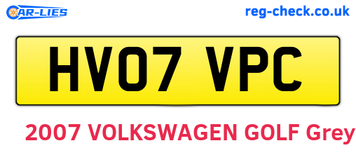HV07VPC are the vehicle registration plates.