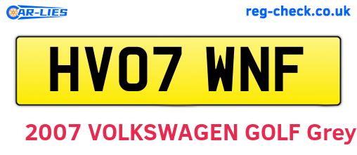 HV07WNF are the vehicle registration plates.