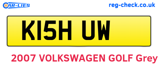 K15HUW are the vehicle registration plates.
