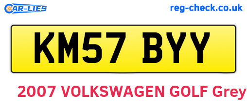 KM57BYY are the vehicle registration plates.
