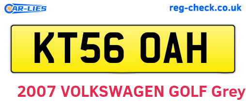 KT56OAH are the vehicle registration plates.