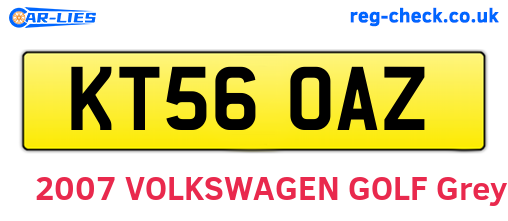 KT56OAZ are the vehicle registration plates.