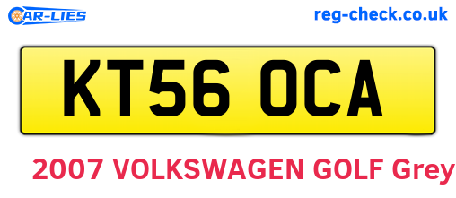KT56OCA are the vehicle registration plates.